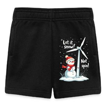 Stop Wind Turbines - Let it Snow, Not Spin - Baby Shorts - black - Front