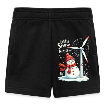 Stop Wind Turbines - Let it Snow, Not Spin - Baby Shorts - black - Front