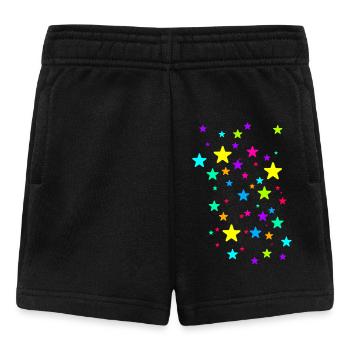 Bunte Sterne, Sterne,Stern, blau, gelb,pink, grün - Baby Shorts - Schwarz - Vorne