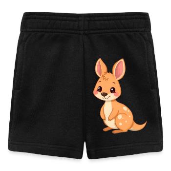 Verspieltes Cartoon-Känguru - Baby Shorts - Schwarz - Vorne