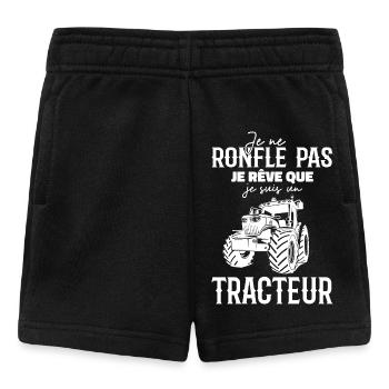 Je ne ronfle pas je rêve que je suis un tracteur - Short Bébé - noir - Devant