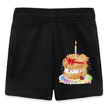 Pour votre anniversaire un feuilleté à la crème fourré avec bougie - Short Bébé - noir - Devant