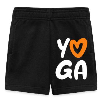Yoga Herz Handschrift Comic Vektor Meditation Fan - Baby Shorts - Schwarz - Vorne