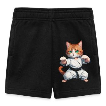 Karate Katze - Kung-Fu Kater - Baby Shorts - Schwarz - Vorne