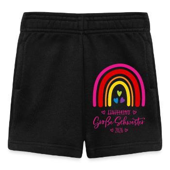 Große Schwester 2026 Regenbogen - Baby Shorts - Schwarz - Vorne