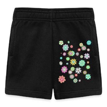 Flower Power Peace & Power Unisexe - Short Bébé - noir - Devant