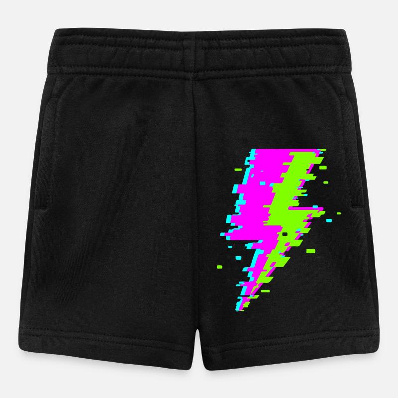 Faisceau numérique psychédélique - Short Bébé - noir
