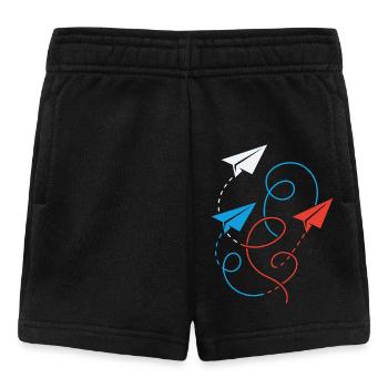 paper airplane - Baby Shorts - black - Front