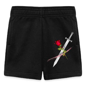 Sword with Rose – Symbolic Power and Elegance - Baby Shorts - black - Front