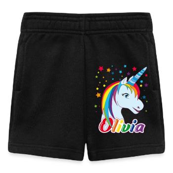 Unicorn Olivia Rainbow - Baby Shorts - black - Front
