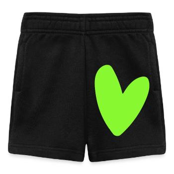 Neon-Grünes Herz-Icon Minimal retro style - Baby Shorts - Schwarz - Vorne