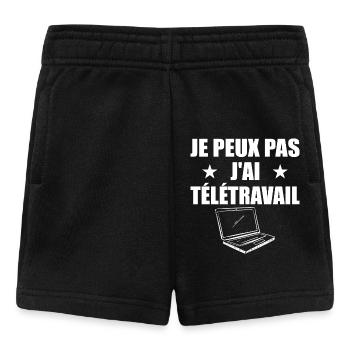 Je peux pas j'ai télétravail! - Short Bébé - noir - Devant