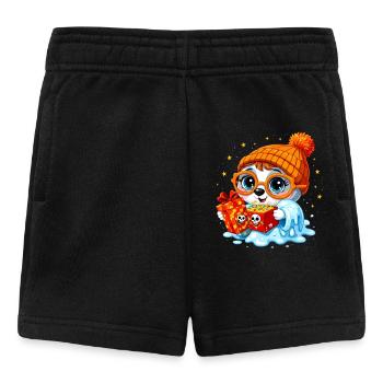 Cute Halloween Gift Monster with Popcorn +Hat - Baby Shorts - black - Front