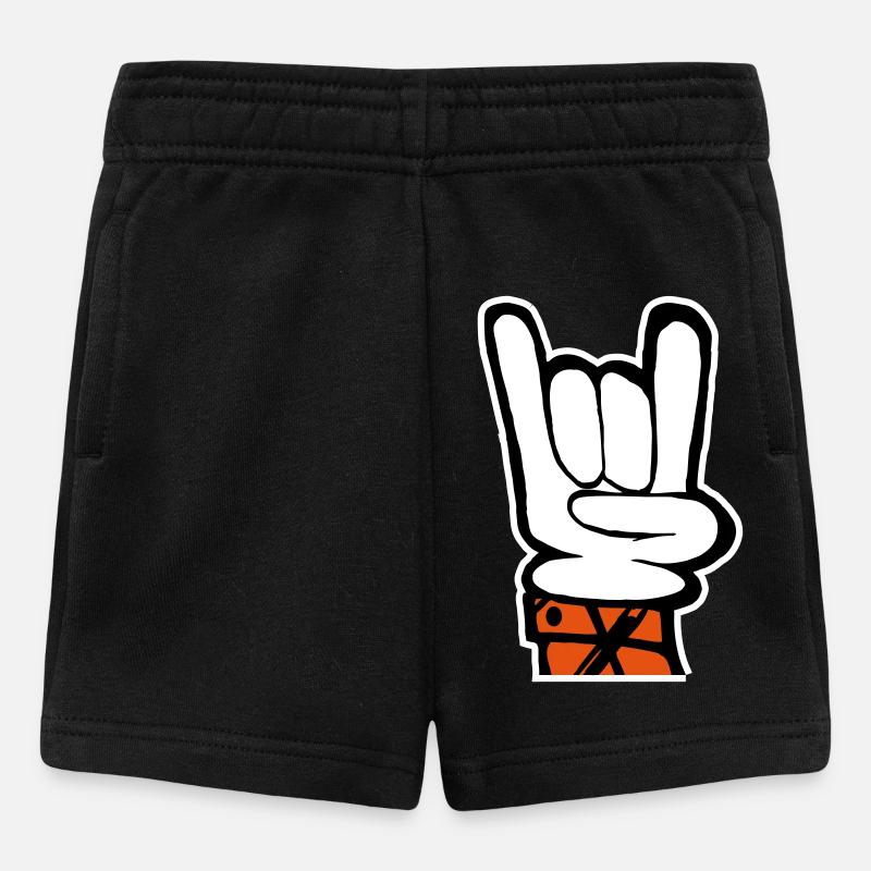 Fourchette à main rock français - Short Bébé - noir
