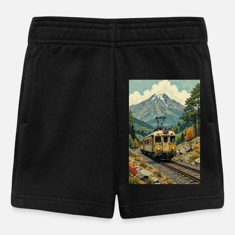 Image de train rétro - Short Bébé - noir