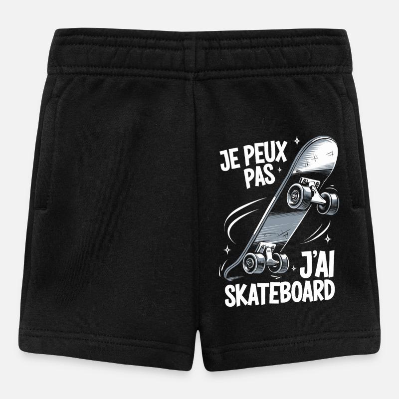 Je peux pas j'ai skateboard - Short Bébé - noir