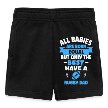 Champion-Baby,Papa Rugbyspieler,Geburtsgeschenk - Baby Shorts - Schwarz - Vorne