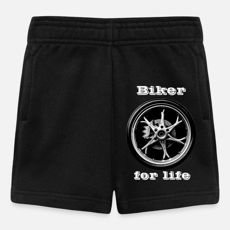 Biker for Life white - Baby Shorts - black