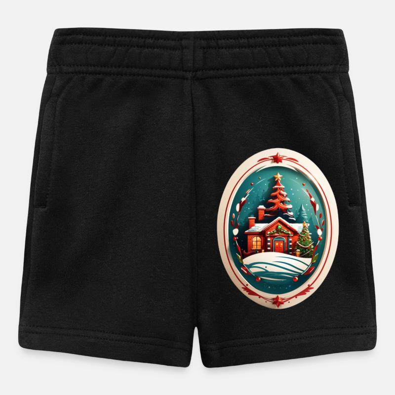 Cabane de Noël - Short Bébé - noir