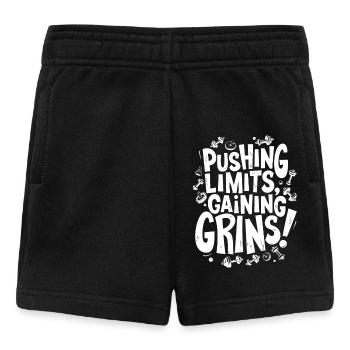 Grenzen überschreiten, Grinsen ernten! Gym Motivation Zitat - Baby Shorts - Schwarz - Vorne