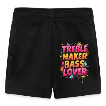 TREBLE MAKER, BASS LOVER, MUSIC - Baby Shorts - black - Front
