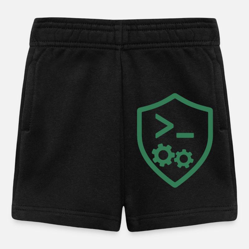 Code Shield with Gears - Baby Shorts - black