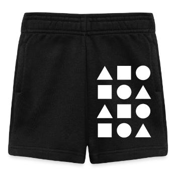 Geometric Grid of Shapes - Baby Shorts - black - Front