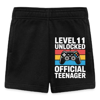 Level-11-Freigeschalteter offizieller Teenager - Baby Shorts - Schwarz - Vorne