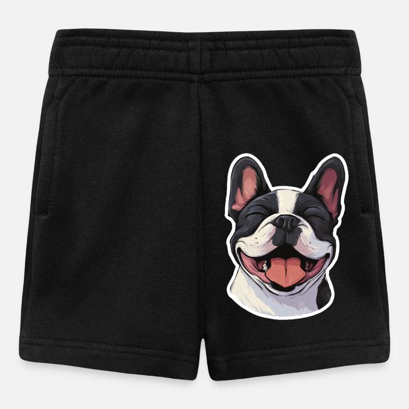 Bouledogue français heureux - Short Bébé - noir