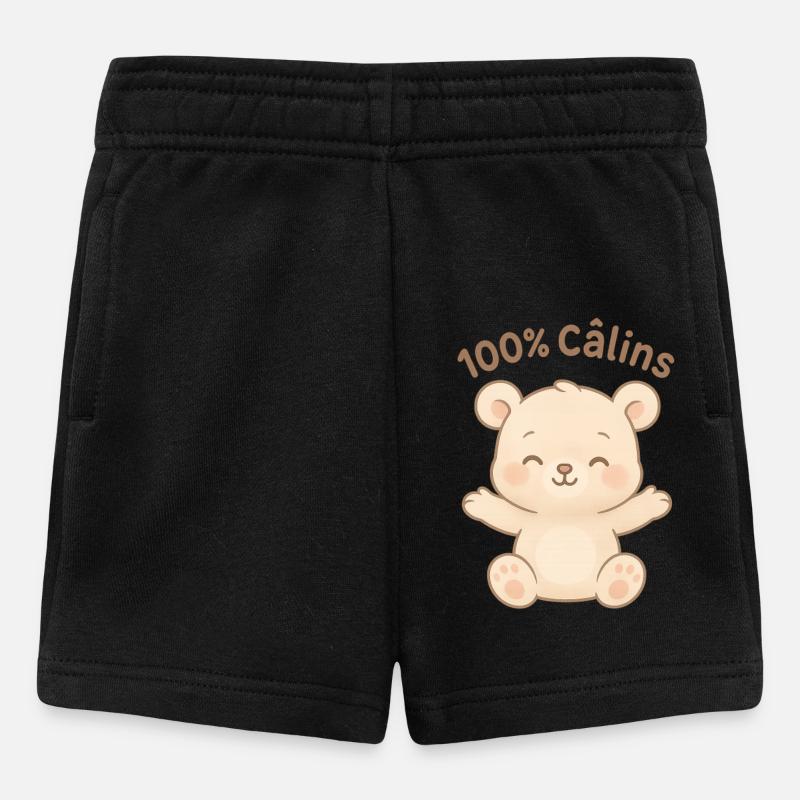 100% cuddles soft teddy bear - Baby Shorts - black