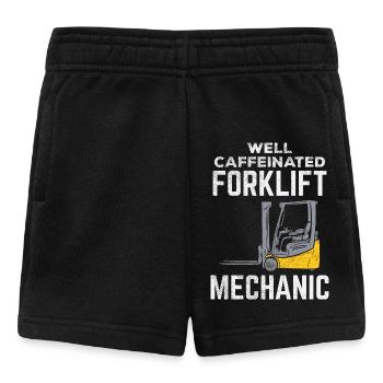 Well Caffeinated Forklift Mechanic Tee Design - Baby Shorts - Schwarz - Vorne