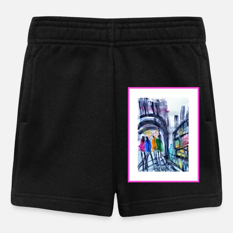 Aquarelle de style urbain, abstraite - Short Bébé - noir