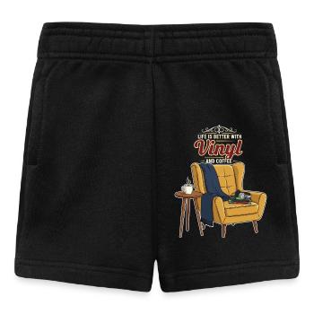 Vinyl Coffee Music Citation Better With Vinyl - Baby Shorts - black - Front