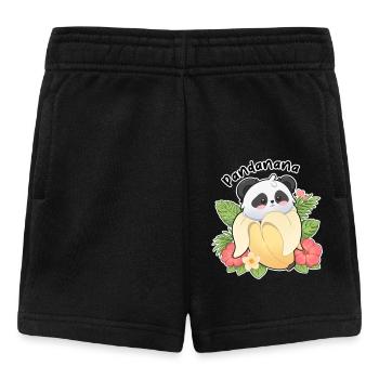 Motif de banane panda : design d’animaux mignons - Short Bébé - noir - Devant