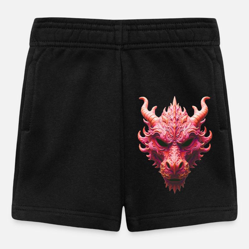Aurora Red Dragon Mask - Baby Shorts - black