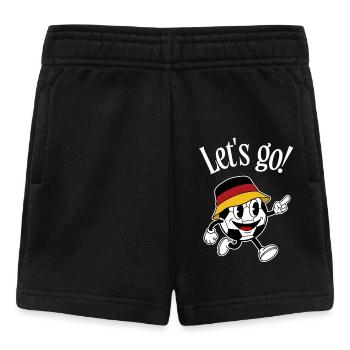 Deutschland Fußball Fan Retro Comic Maskottchen - Baby Shorts - Schwarz - Vorne