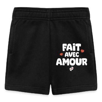 Idée naissance grossese Fait avec amour bodie bébé - Short Bébé - noir - Devant