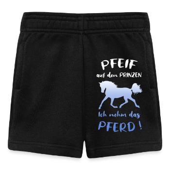 Pfeif auf den Prinzen Ich nehm das Pferd Spruch - Baby Shorts - Schwarz - Vorne