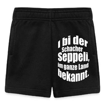 I bi der Schacher Seppeli | Vektorgrafik - Baby Shorts - Schwarz - Vorne