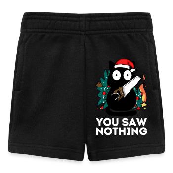 Christmas - You Didn't See Anything - Cat Fir Tree - Baby Shorts - black - Front