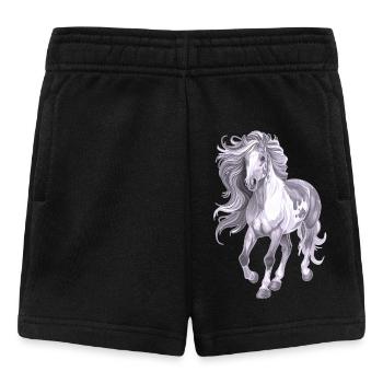 Pferd mit langer Mähne - Baby Shorts - Schwarz - Vorne