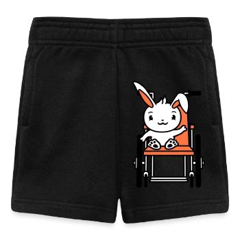 Rabbit wheelchair waving disabled running sick legs - Baby Shorts - black - Front