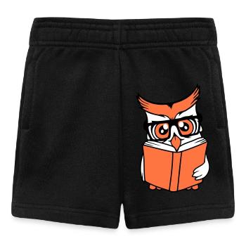 Owl Nerd Geek Book Reading Bird Eagle Owl Glasses Smart - Baby Shorts - black - Front