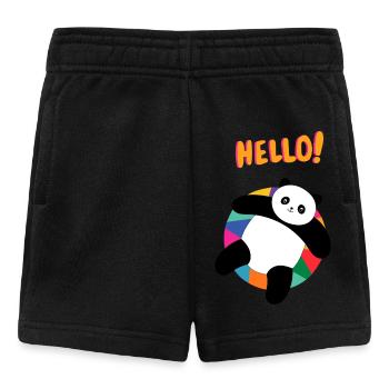 Chill Panda Says Hello - Gift Idea - Baby Shorts - black - Front