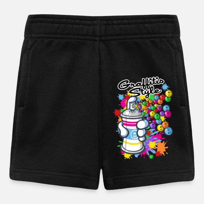 Graffiti Cartoon-Stil - Baby Shorts - Schwarz
