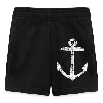 Anker (Vintage Weiß) Boot und Segel Design - Baby Shorts - Schwarz - Vorne