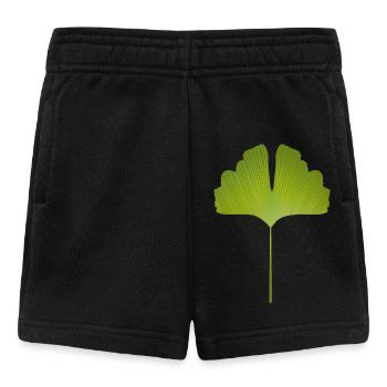 juicy green ginkgo leaf with bright lines - Baby Shorts - black - Front