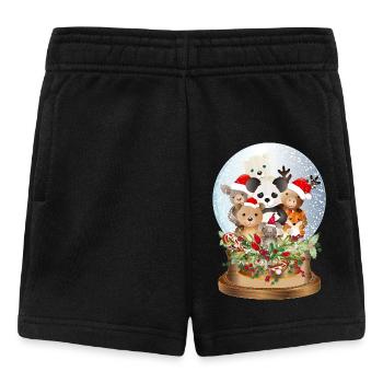 schöne nostalgische Schneekugel mit Kuscheltiere - Baby Shorts - Schwarz - Vorne