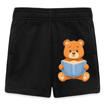 Reading Teddy Bear - Baby Shorts - black - Front