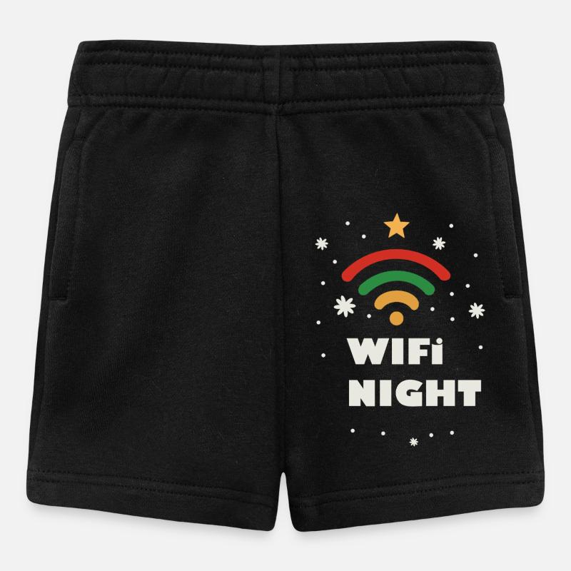 WIFI Motif Étoile Nocturne - Short Bébé - noir